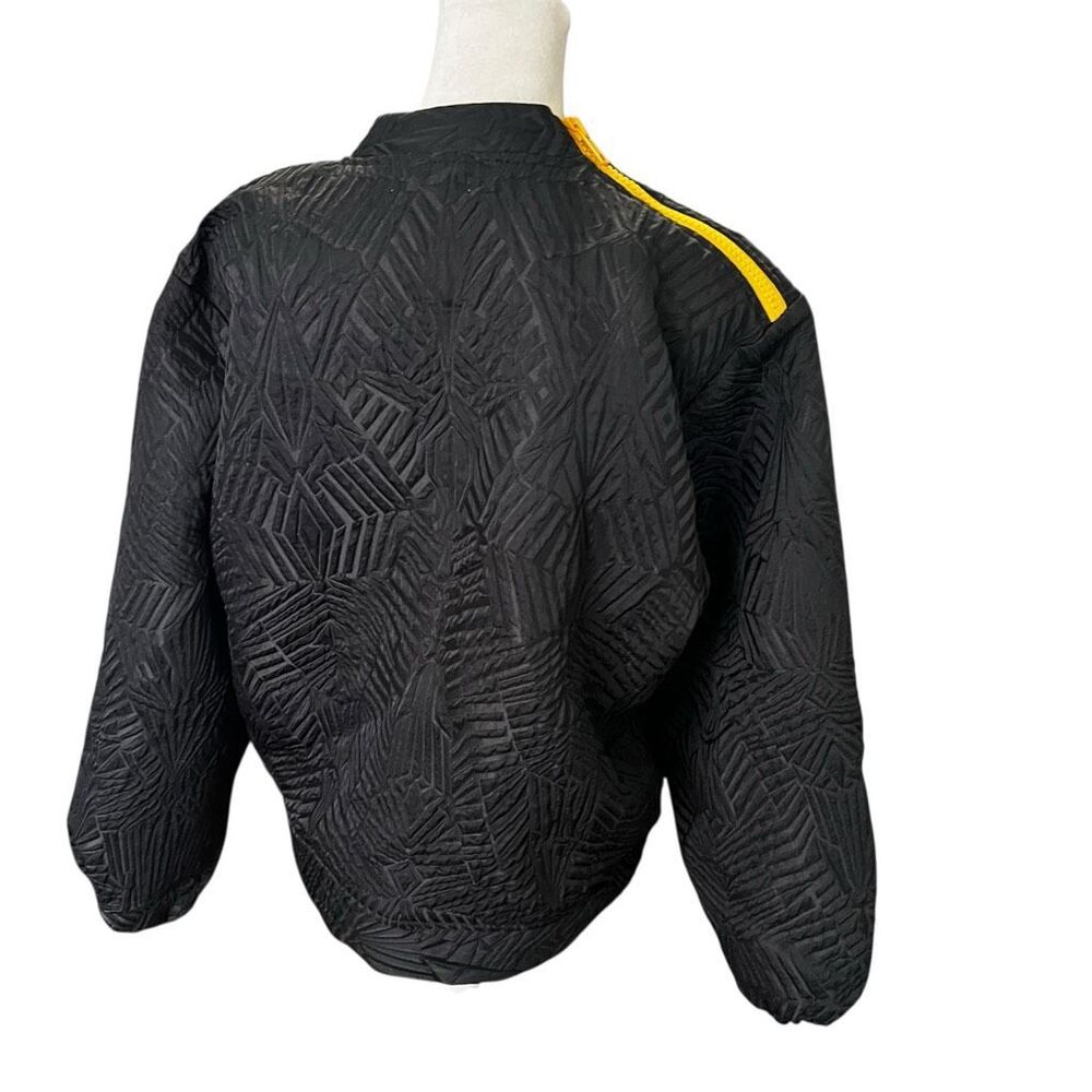 Stella Nova Black Jacquard Textured Mock Neck Top Size L Minimalist Chic - Picture 8 of 11